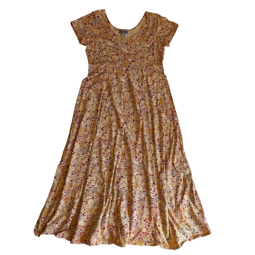 Vintage Aeropostale Paisley Floral Maxi Dress‎ Women's Medium Cotton